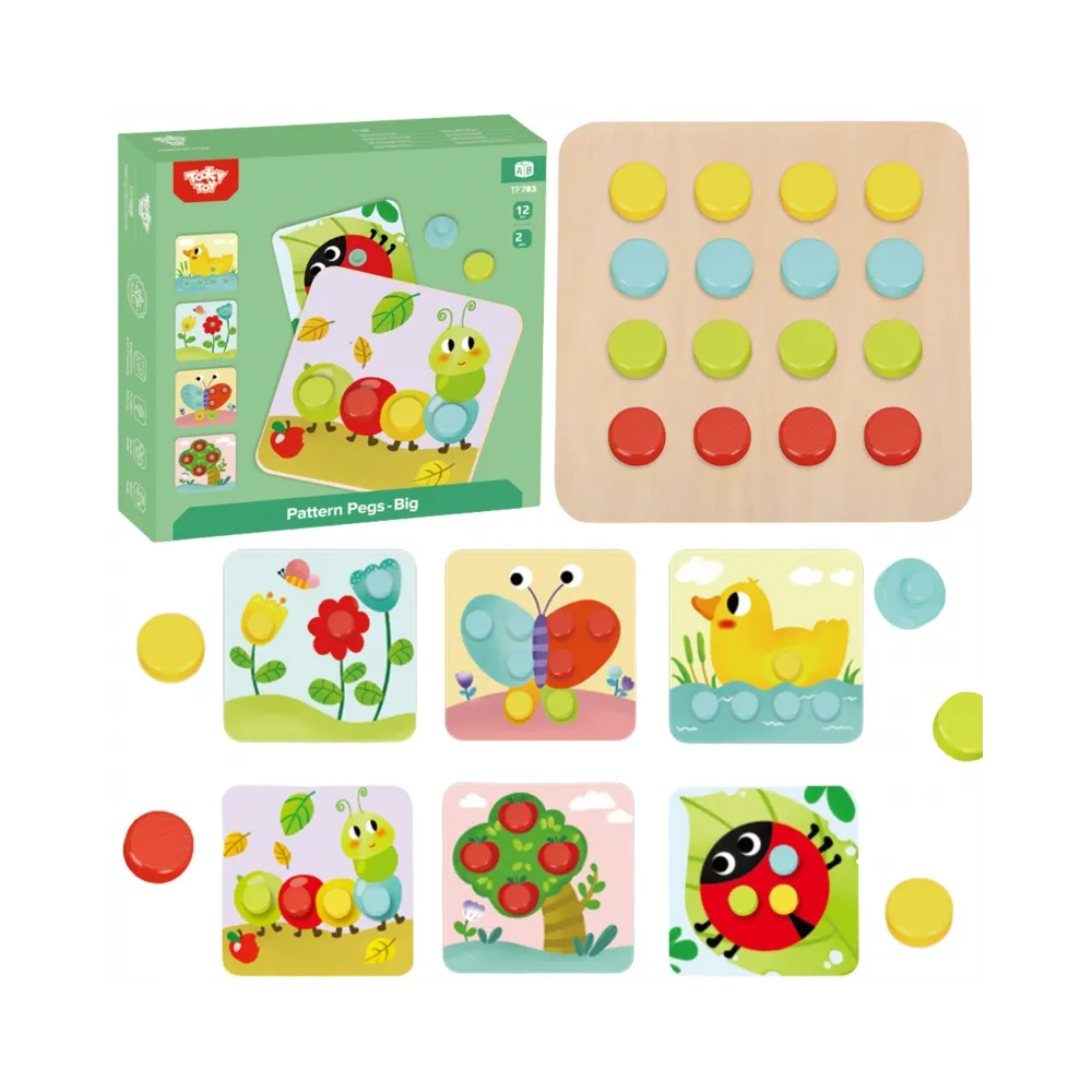 TOOKY TOY Układanka Klocki dla Dzieci Zwierzęta Dopasuj Nauka Kształtów Kolorów + Plansze