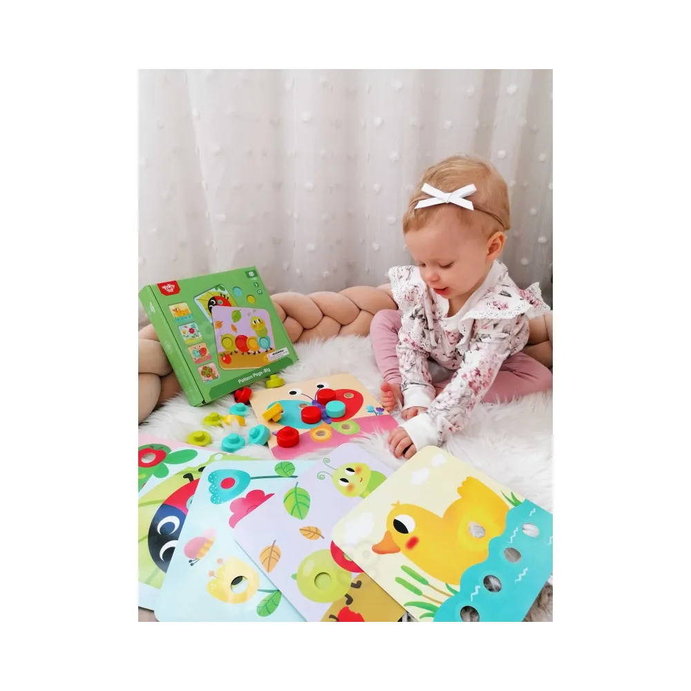 TOOKY TOY Układanka Klocki dla Dzieci Zwierzęta Dopasuj Nauka Kształtów Kolorów + Plansze