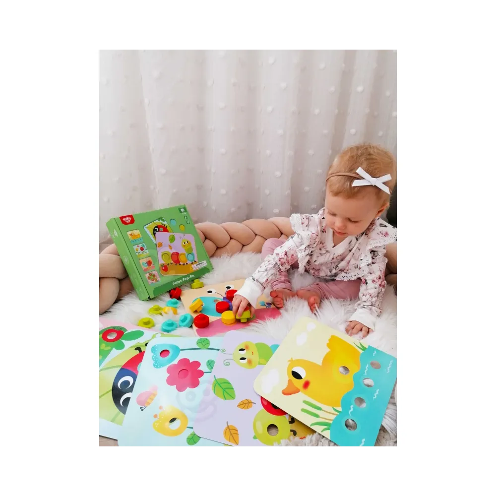 TOOKY TOY Układanka Klocki dla Dzieci Zwierzęta Dopasuj Nauka Kształtów Kolorów + Plansze