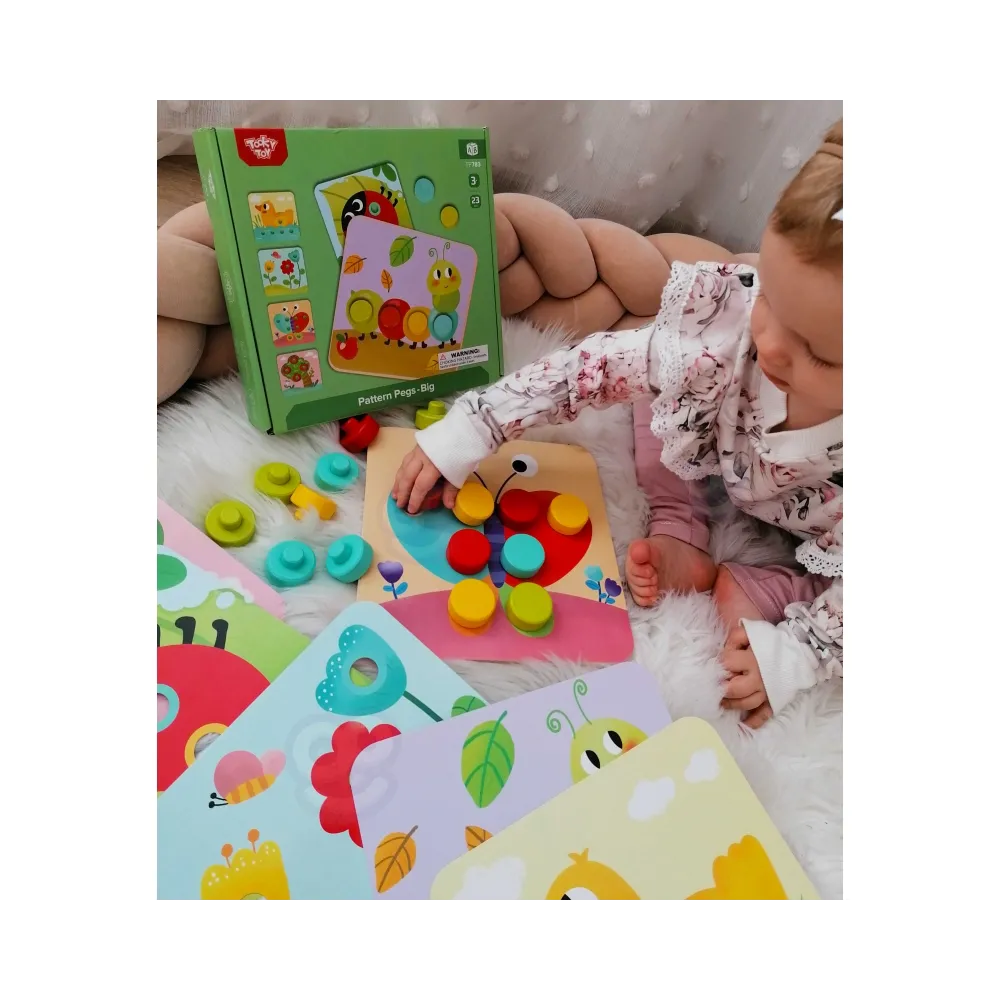 TOOKY TOY Układanka Klocki dla Dzieci Zwierzęta Dopasuj Nauka Kształtów Kolorów + Plansze