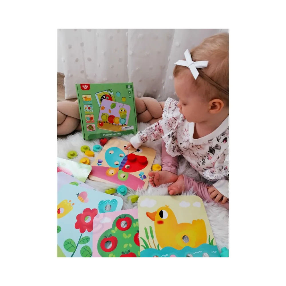 TOOKY TOY Układanka Klocki dla Dzieci Zwierzęta Dopasuj Nauka Kształtów Kolorów + Plansze