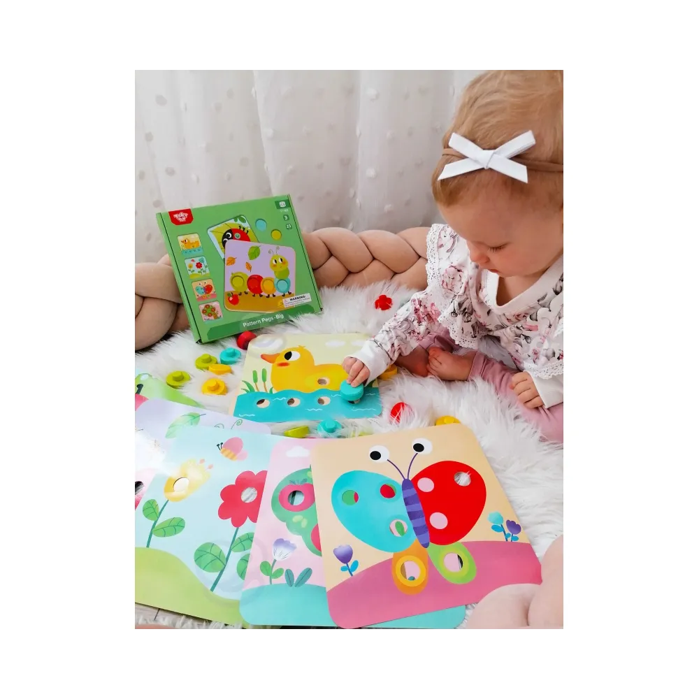 TOOKY TOY Układanka Klocki dla Dzieci Zwierzęta Dopasuj Nauka Kształtów Kolorów + Plansze