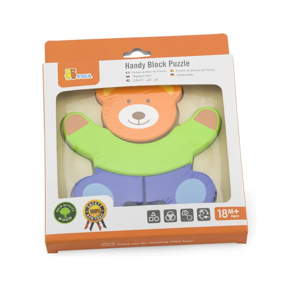 VIGA Pierwsze drewniane Puzzle maluszka Miś