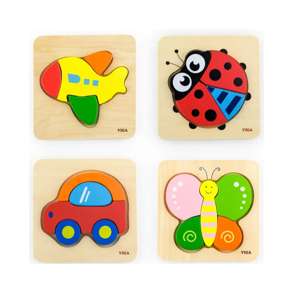 VIGA Pierwsze drewniane Puzzle maluszka Miś