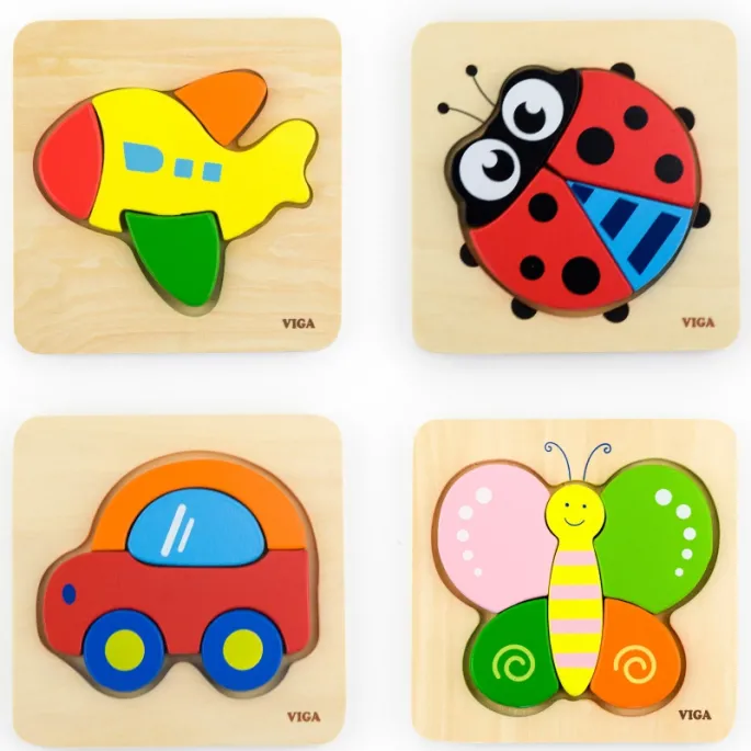 Edukacyjne drewniane puzzelki dla najmłodszych