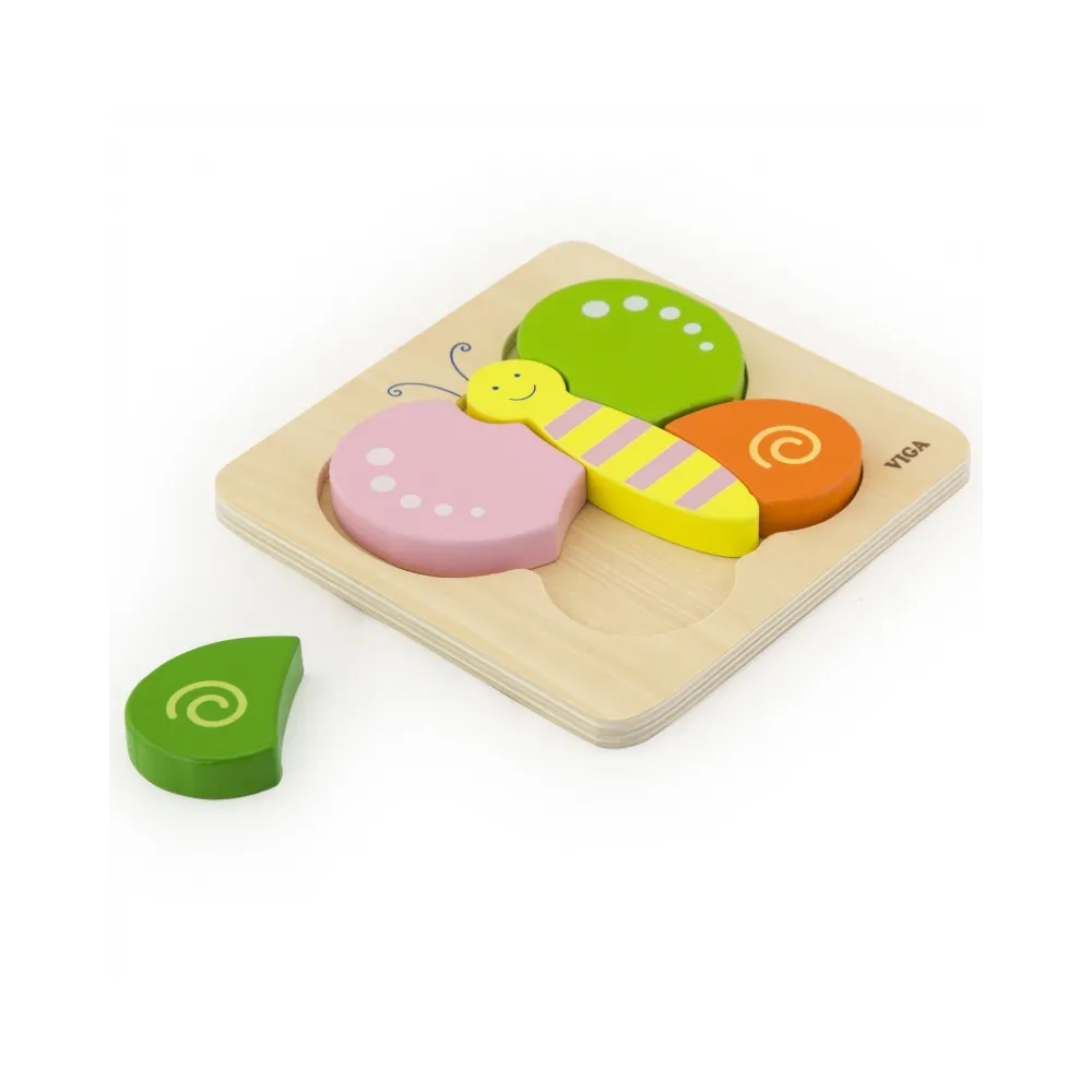 VIGA Pierwsze drewniane Puzzle maluszka Motylek