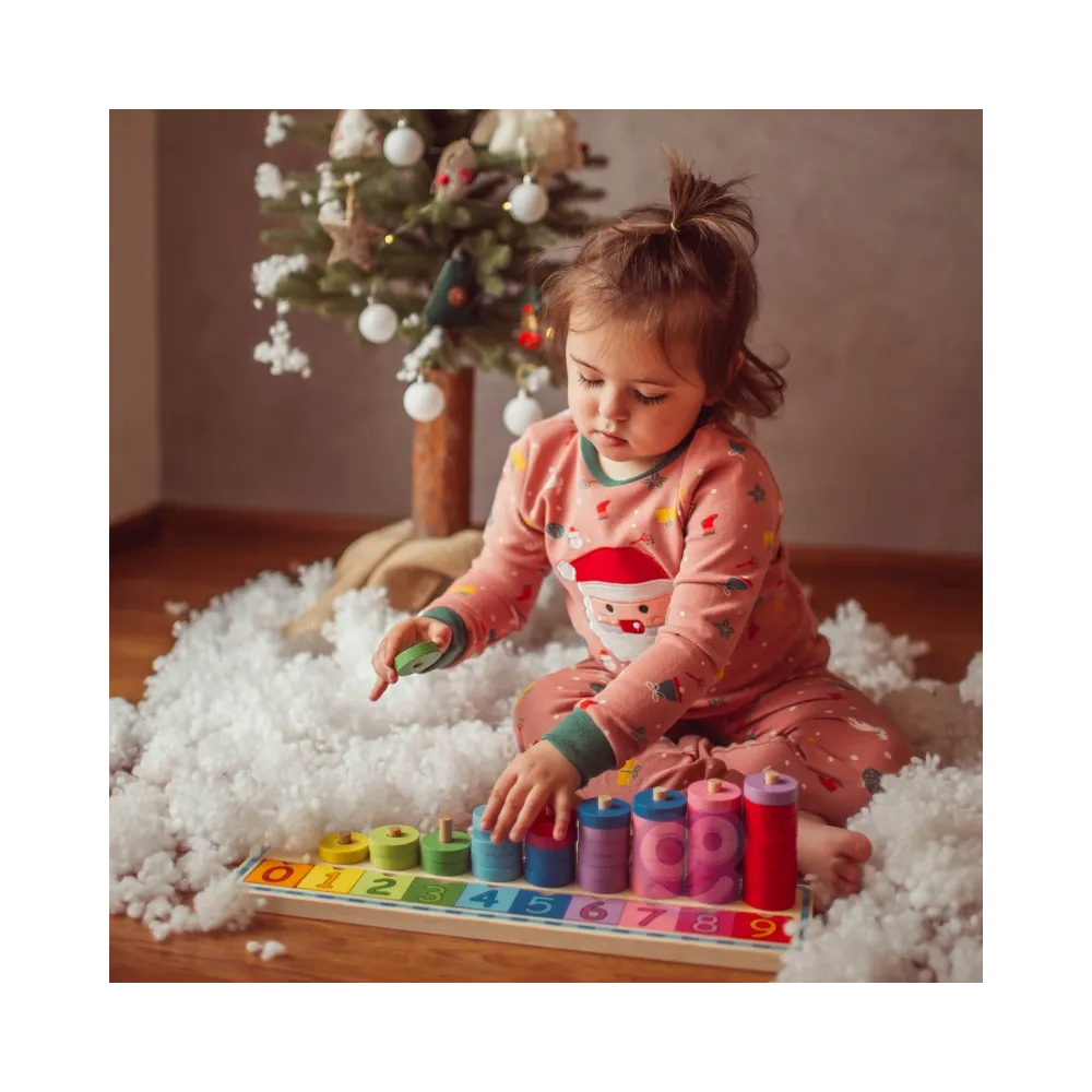 WOOPIE GREEN Układanka Nauka Liczenia i Kolorów Montessori 56 el.