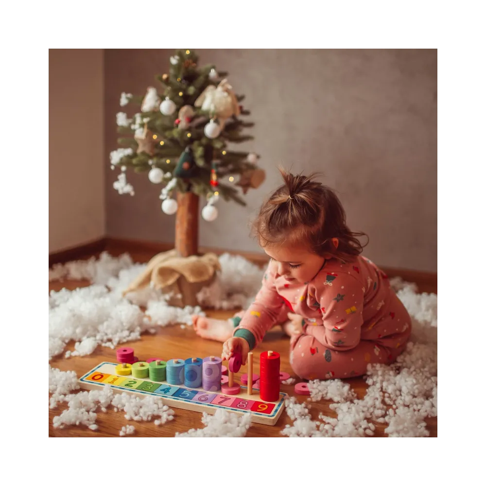 WOOPIE GREEN Układanka Nauka Liczenia i Kolorów Montessori 56 el.