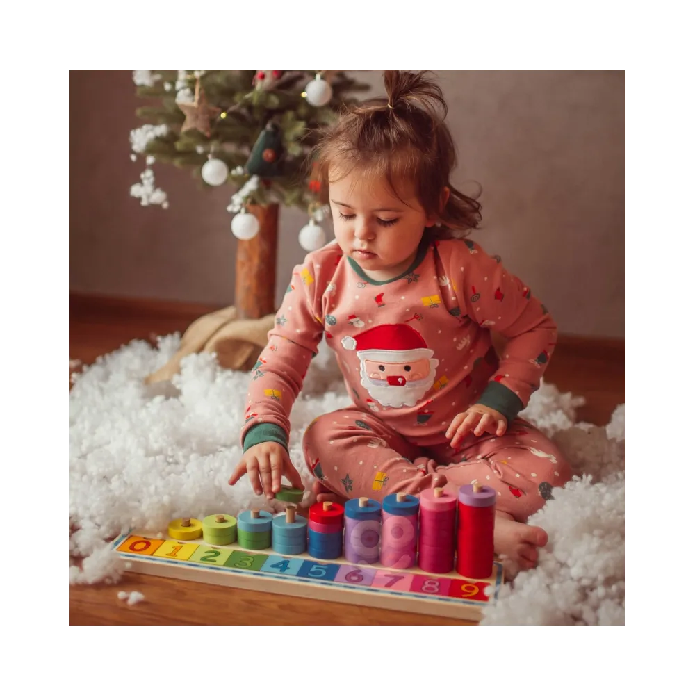 WOOPIE GREEN Układanka Nauka Liczenia i Kolorów Montessori 56 el.