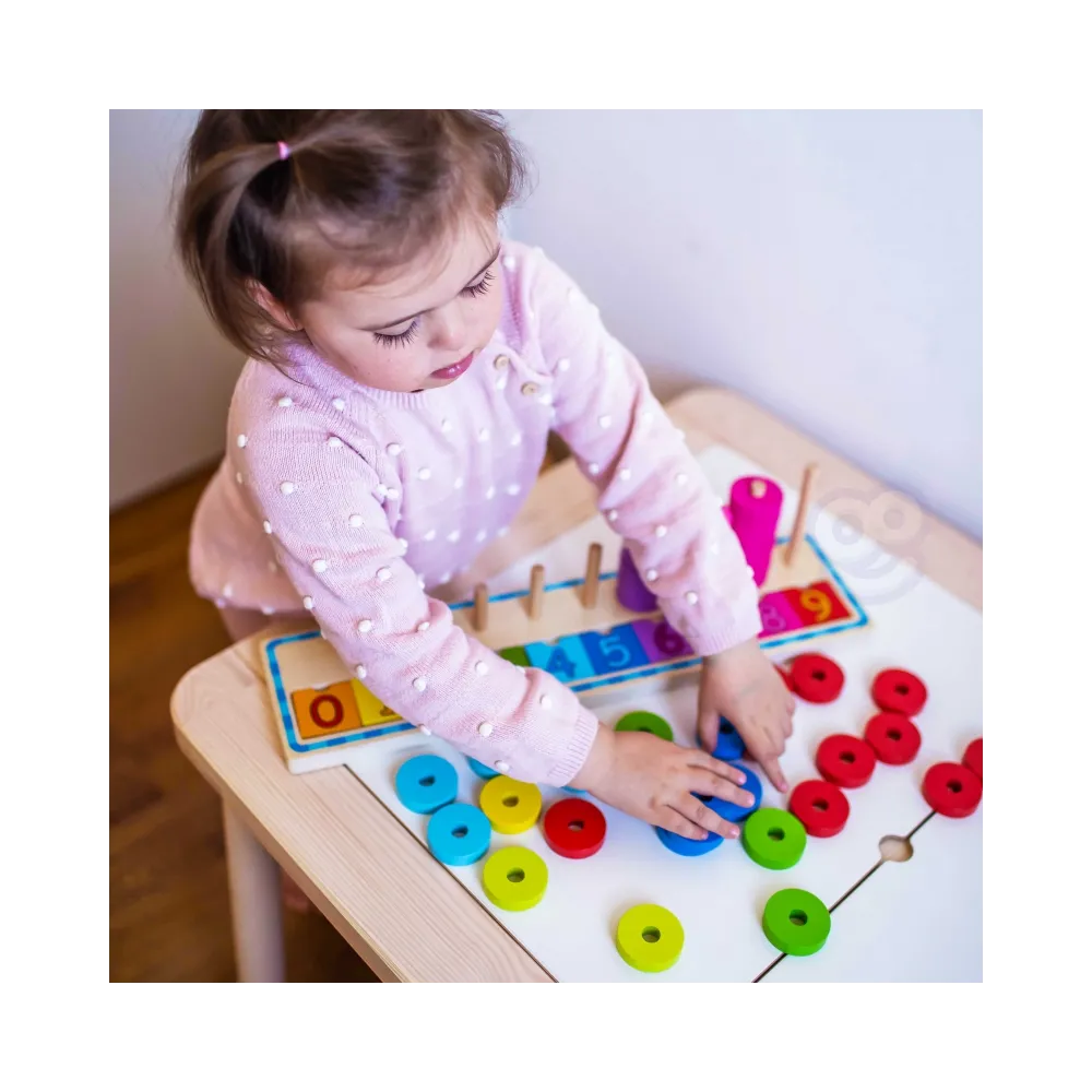 WOOPIE GREEN Układanka Nauka Liczenia i Kolorów Montessori 56 el.