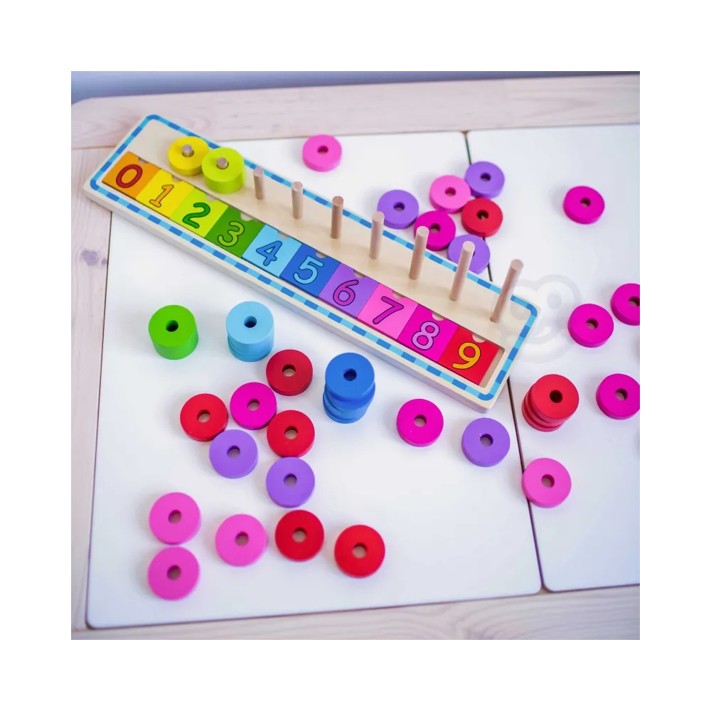 WOOPIE GREEN Układanka Nauka Liczenia i Kolorów Montessori 56 el.