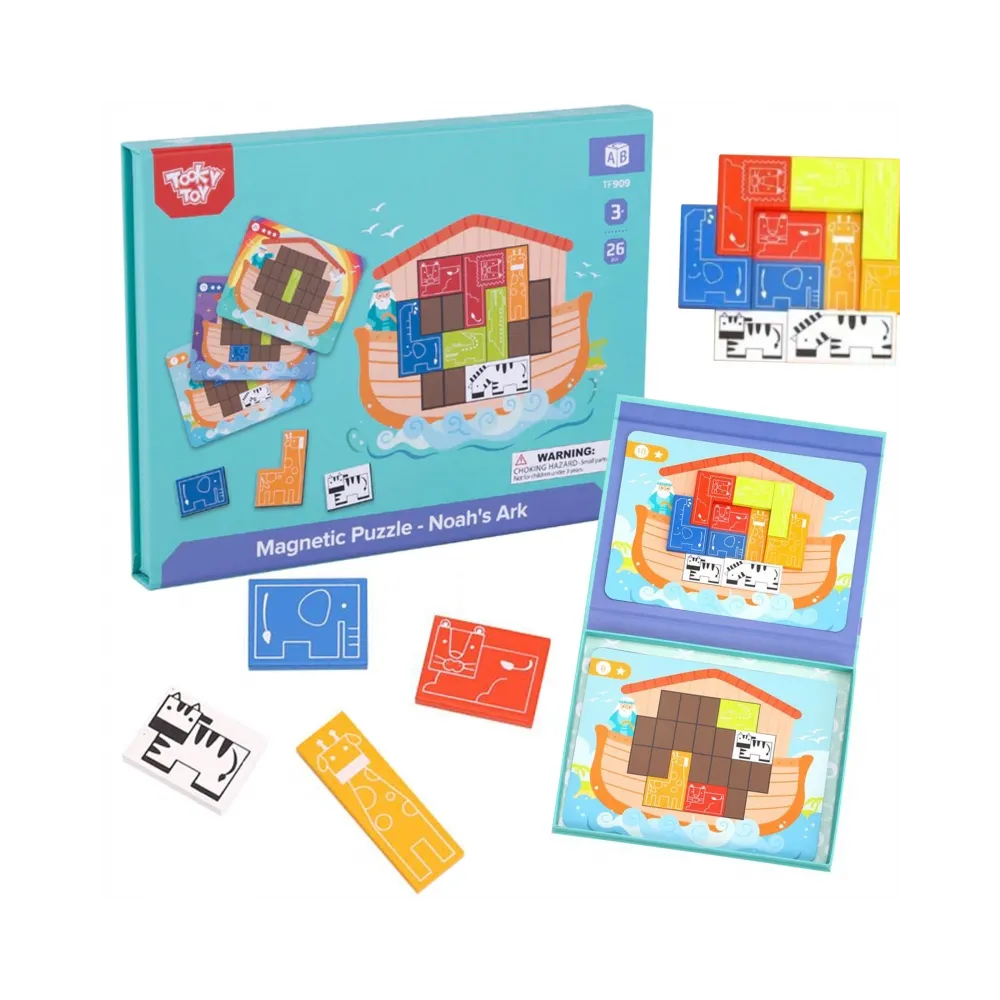 TOOKY TOY Układanka Magnetyczna Montessori Logiczna Puzzle Arka Noego 26 el.