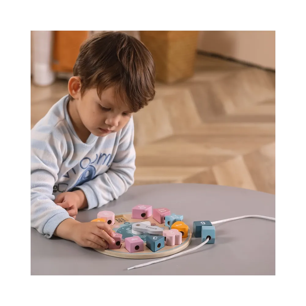 VIGA PolarB Sorter Kształtów Zegar nawlekanka Montessori