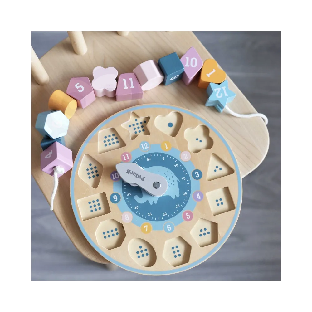 VIGA PolarB Sorter Kształtów Zegar nawlekanka Montessori