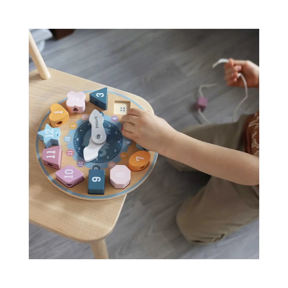 VIGA PolarB Sorter Kształtów Zegar nawlekanka Montessori