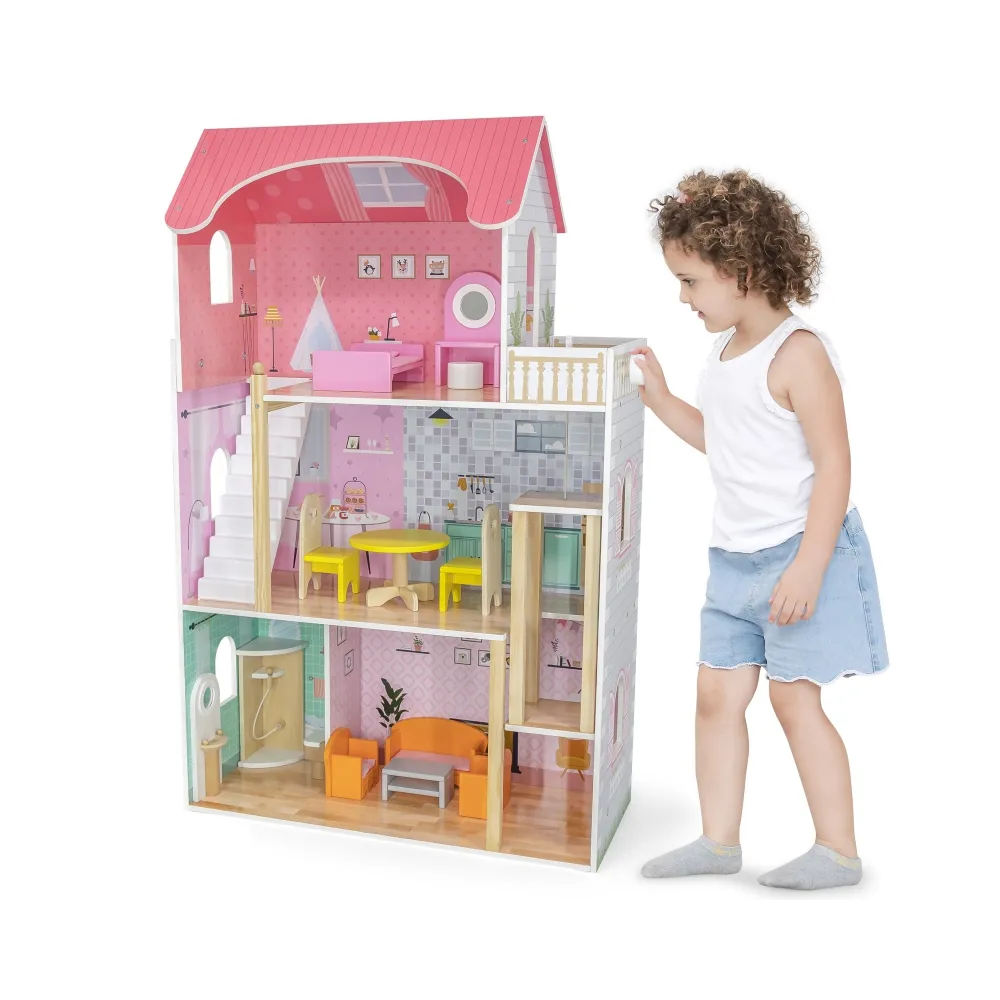 VIGA Duży Drewniany Domek dla Lalek