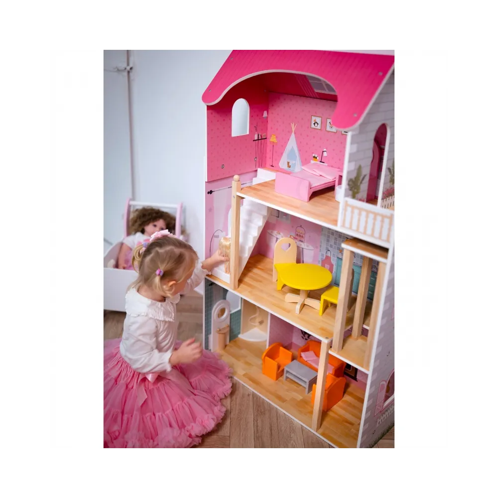 VIGA Duży Drewniany Domek dla Lalek