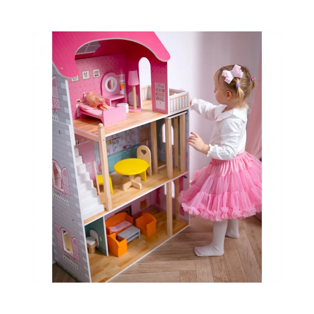 VIGA Duży Drewniany Domek dla Lalek