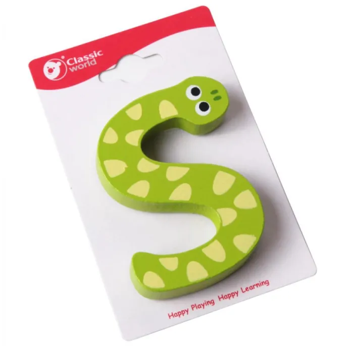 Drewniana literka S w kolorowej wersji