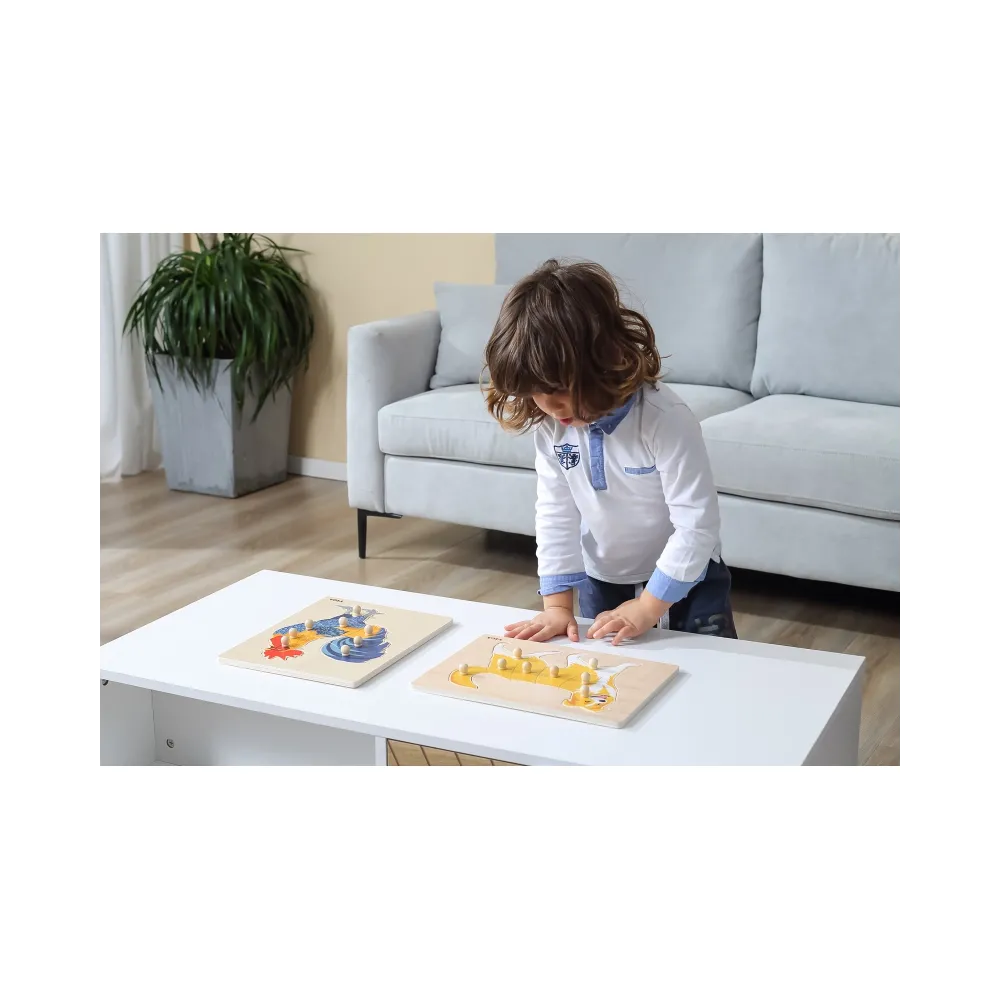 VIGA Drewniane Puzzle Montessori Kogut z Pinezkami
