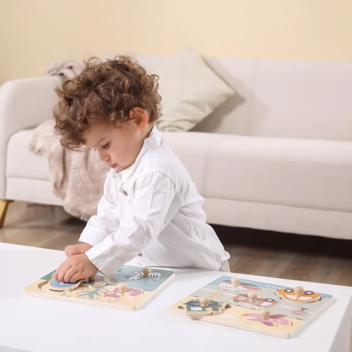 Plansza z puzzlami stymulująca rozwój manualny