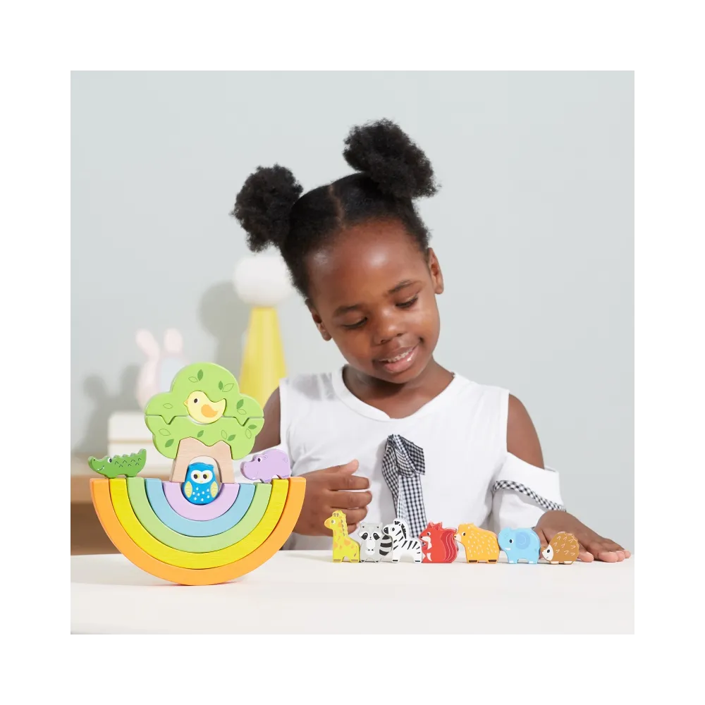 VIGA Drewniana Tęcza Układanka Klocki Kreatywne Montessori