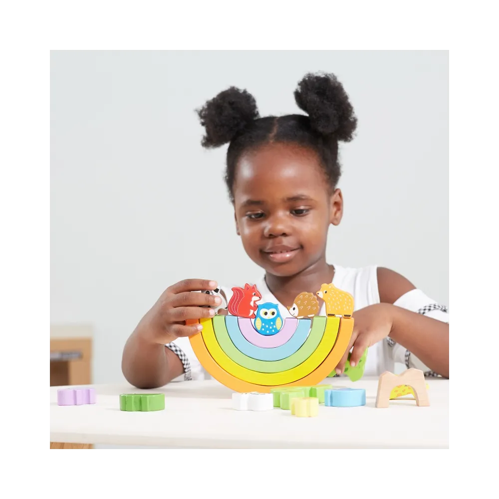 VIGA Drewniana Tęcza Układanka Klocki Kreatywne Montessori