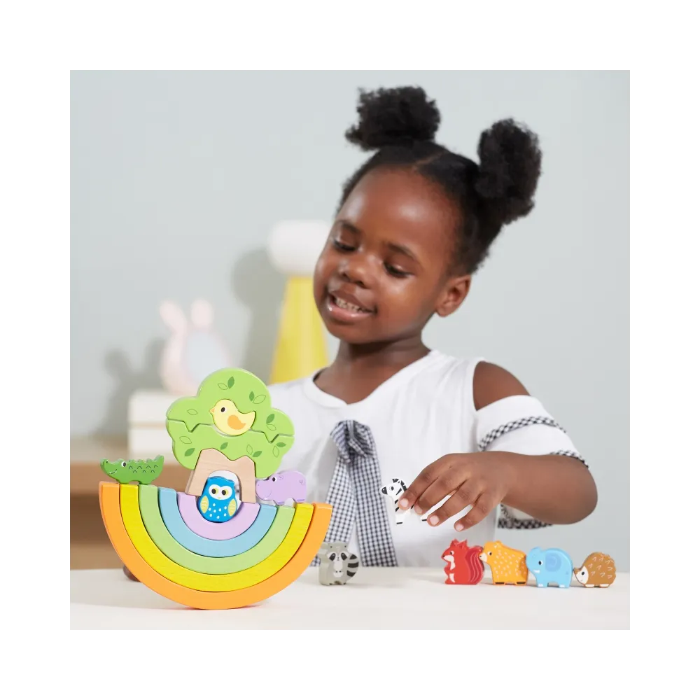 VIGA Drewniana Tęcza Układanka Klocki Kreatywne Montessori