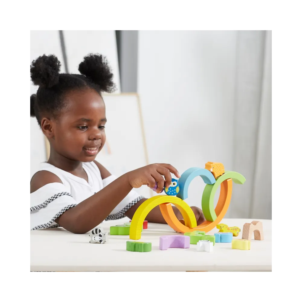 VIGA Drewniana Tęcza Układanka Klocki Kreatywne Montessori