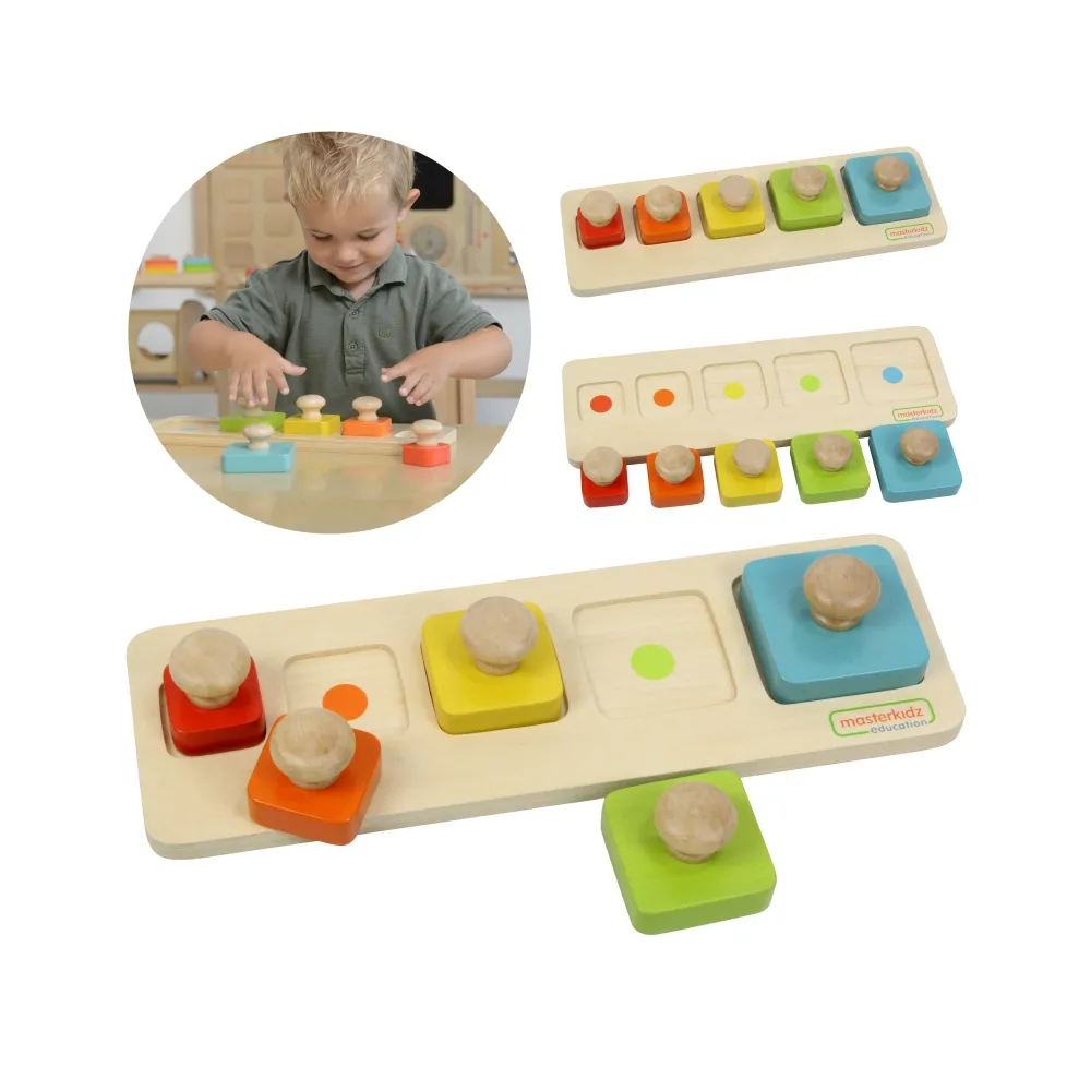 Drewniana układanka Montessori dla dzieci w kolorach.