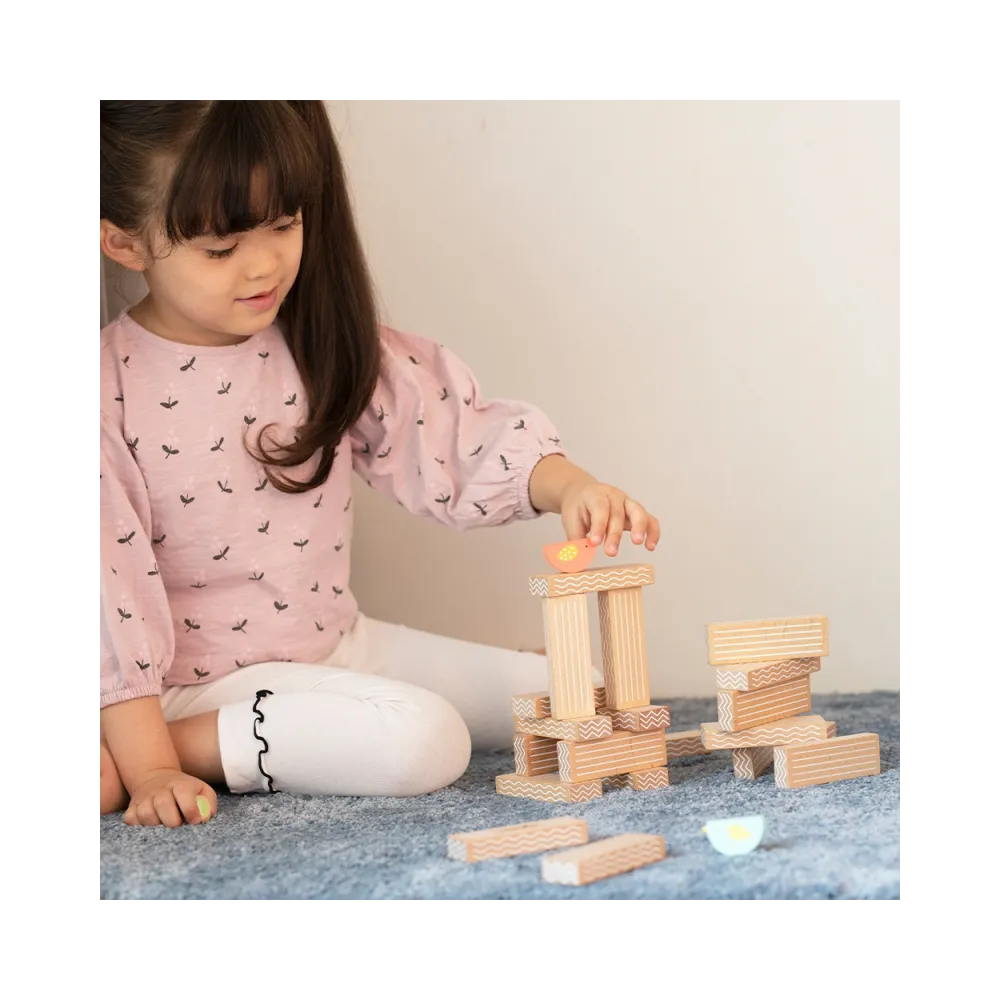 CLASSIC WORLD Drewniana Gra Edukacyjna Chwiejąca się Wieża Układanie Klocków 23el.