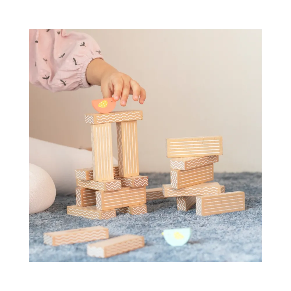 CLASSIC WORLD Drewniana Gra Edukacyjna Chwiejąca się Wieża Układanie Klocków 23el.