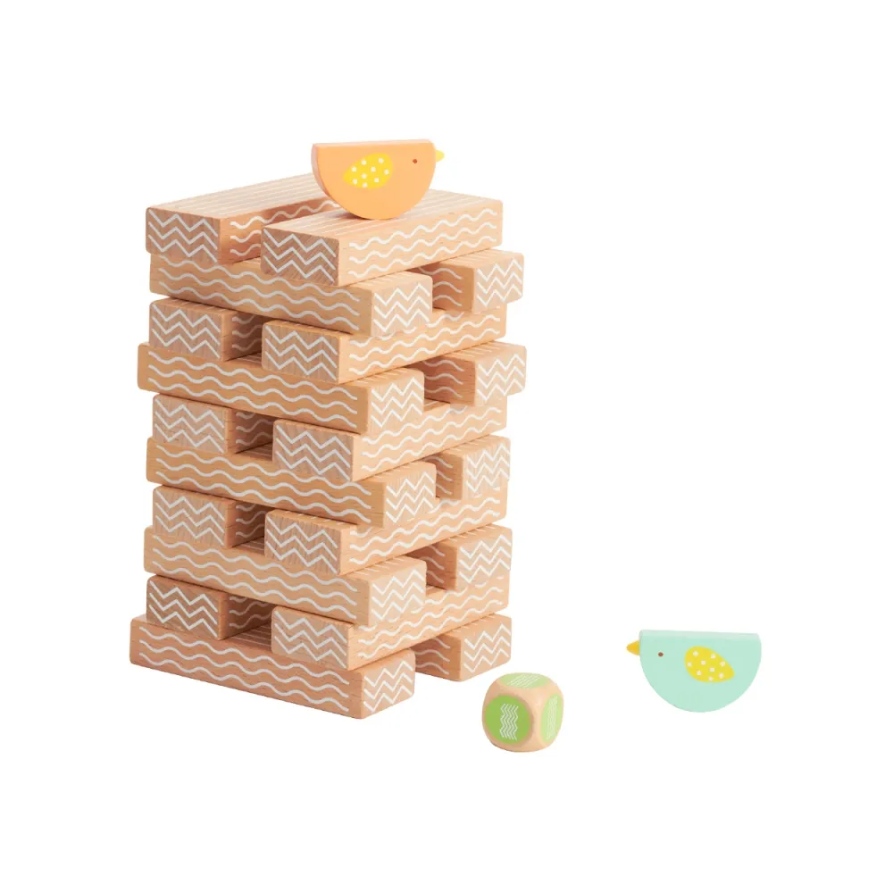 CLASSIC WORLD Drewniana Gra Edukacyjna Chwiejąca się Wieża Układanie Klocków 23el.