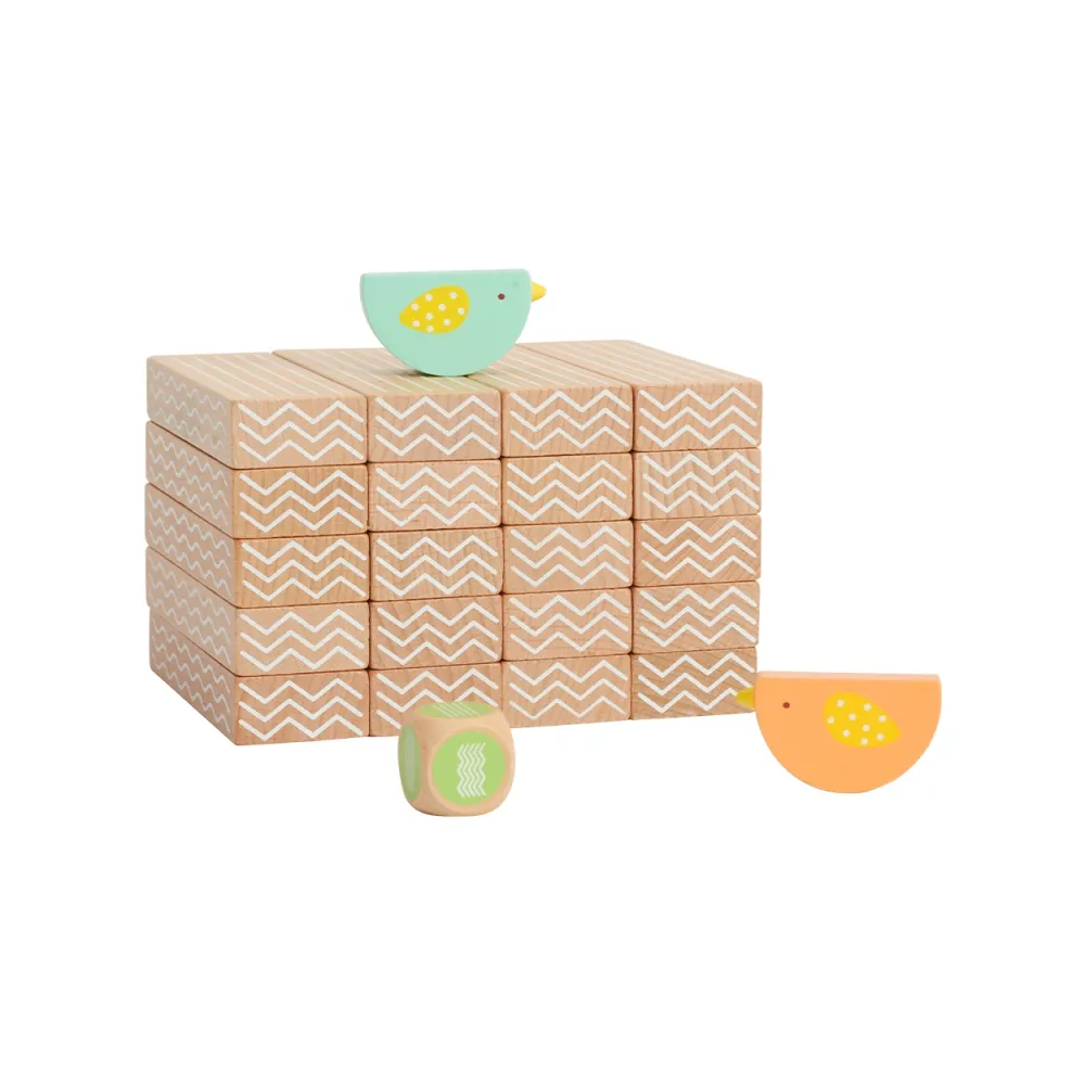 CLASSIC WORLD Drewniana Gra Edukacyjna Chwiejąca się Wieża Układanie Klocków 23el.