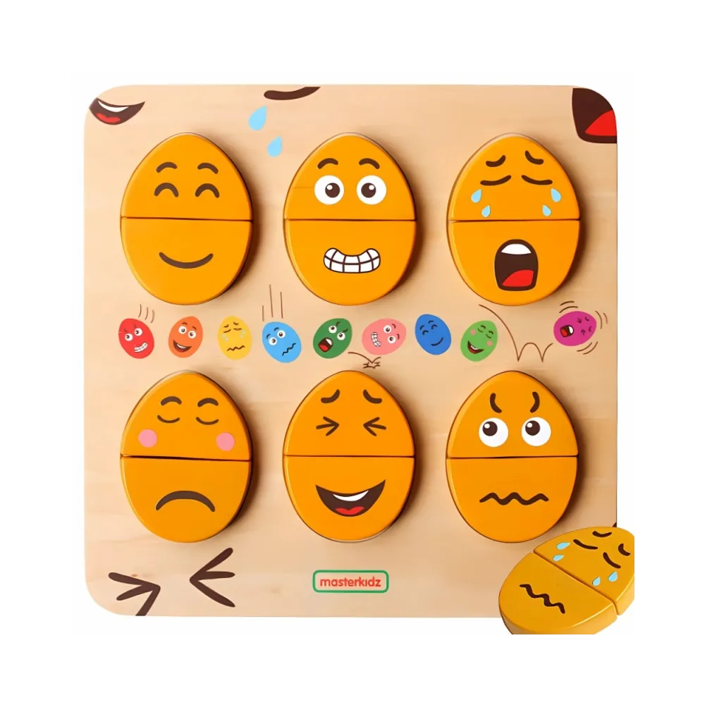 Drewniana tablica do nauki emocji dla dzieci