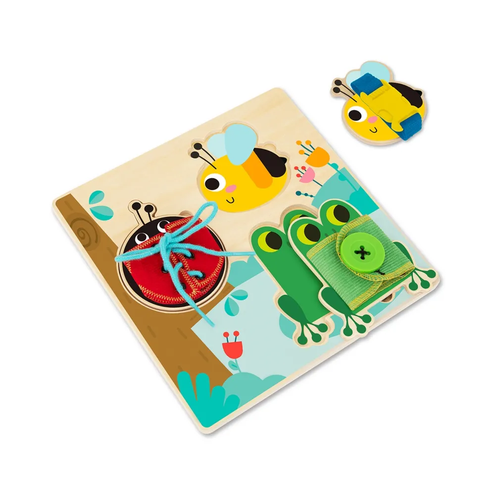 TOOKY TOY Drewniana Tablica Edukacyjna Sorter Trening Ćwiczenia Sznurek Guzik Klamerka