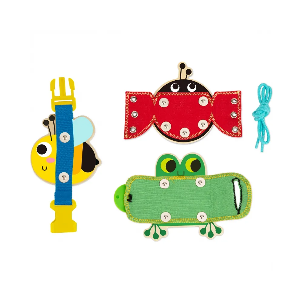 TOOKY TOY Drewniana Tablica Edukacyjna Sorter Trening Ćwiczenia Sznurek Guzik Klamerka