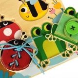 TOOKY TOY Drewniana Tablica Edukacyjna Sorter Trening Ćwiczenia Sznurek Guzik Klamerka