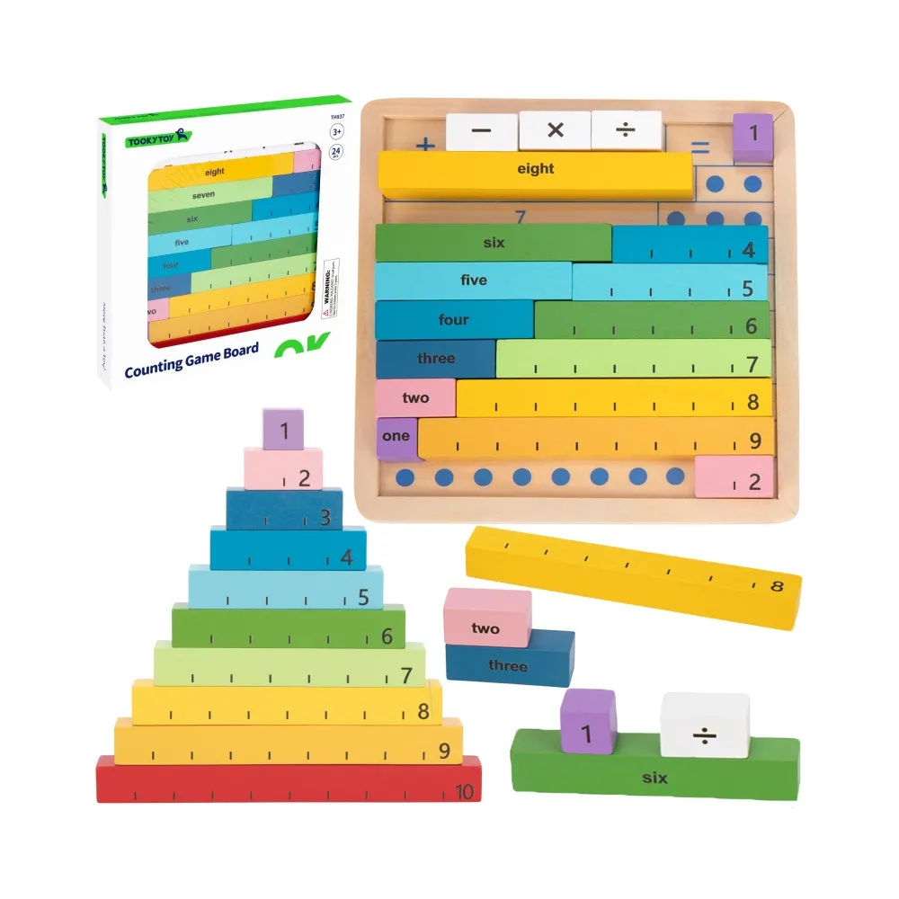 TOOKY TOY Drewniana Tablica Matematyczna Nauka Liczenia Liczydło