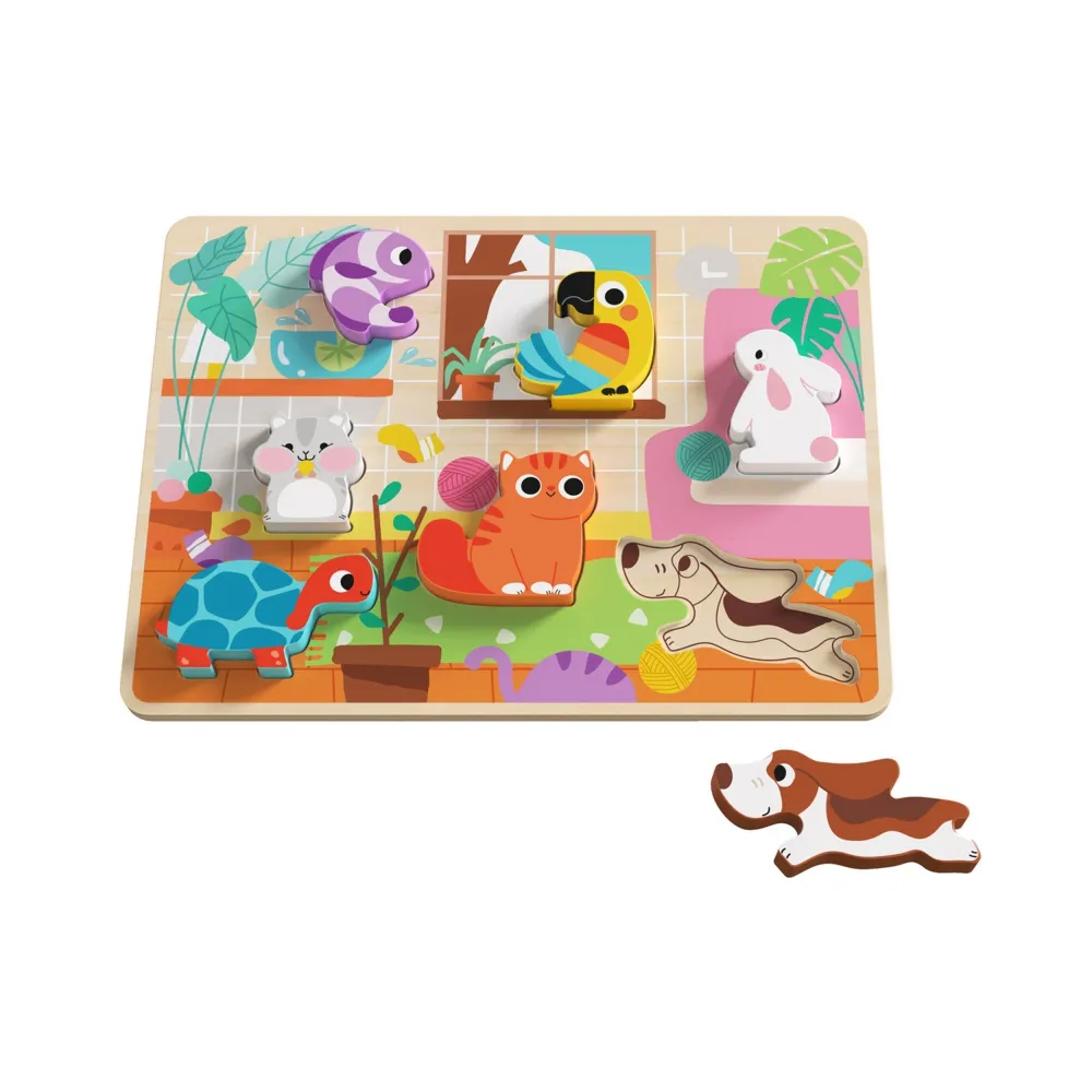 Kolorowe puzzle drewniane Tooky Toy dla dzieci od 12 miesięcy