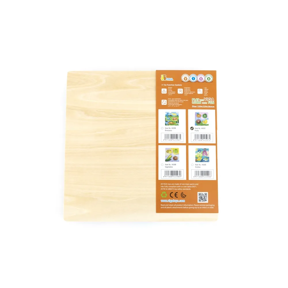 VIGA Drewniane Puzzle z Pinezkami Owoce