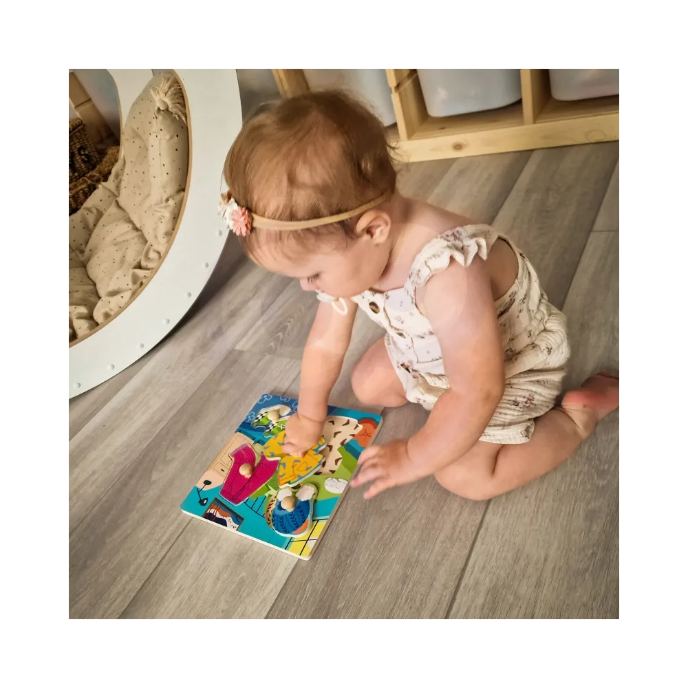 Zestaw edukacyjnych puzzli z uchwytami do zabawy