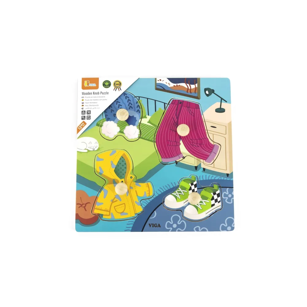 Drewniane układanki rozwijające zdolności manualne maluchów