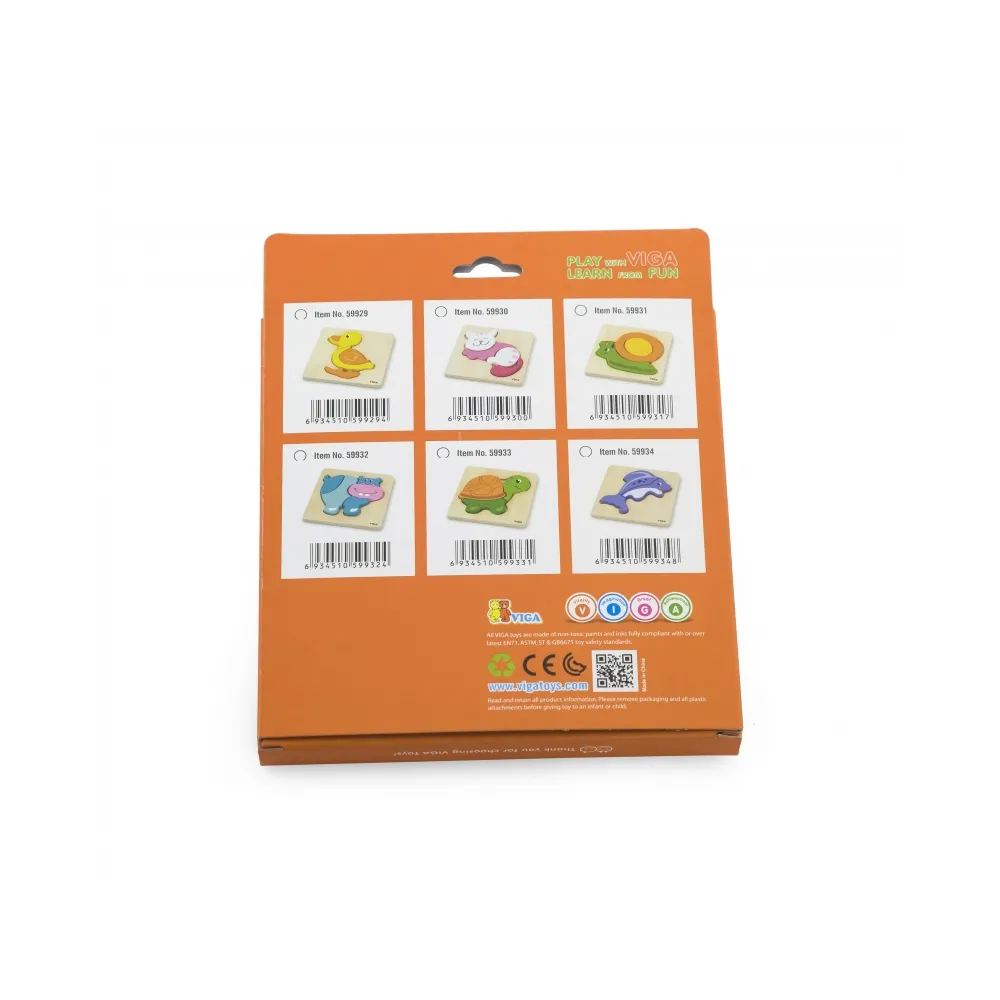 VIGA Pierwsze drewniane Puzzle maluszka Kotek