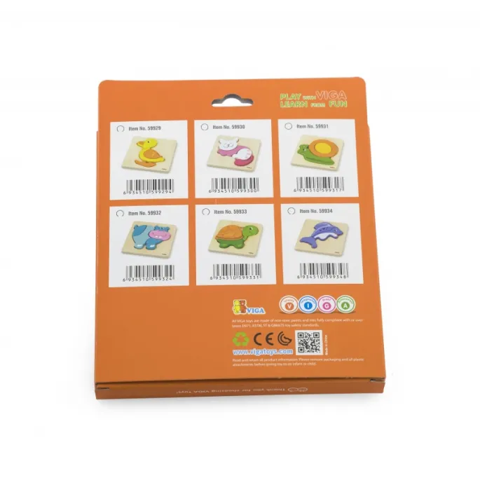 Mini puzzle Viga z uroczo kolorowym kotkiem dla najmłodszych.