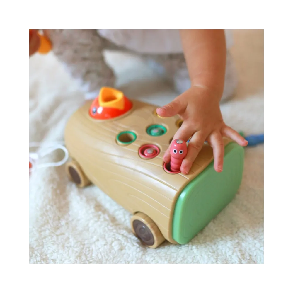 WOOPIE Gra Zręcznościowa Dzięcioł Wbijak Robaków 3w1 Wózek Ciągacz dla Niemowląt