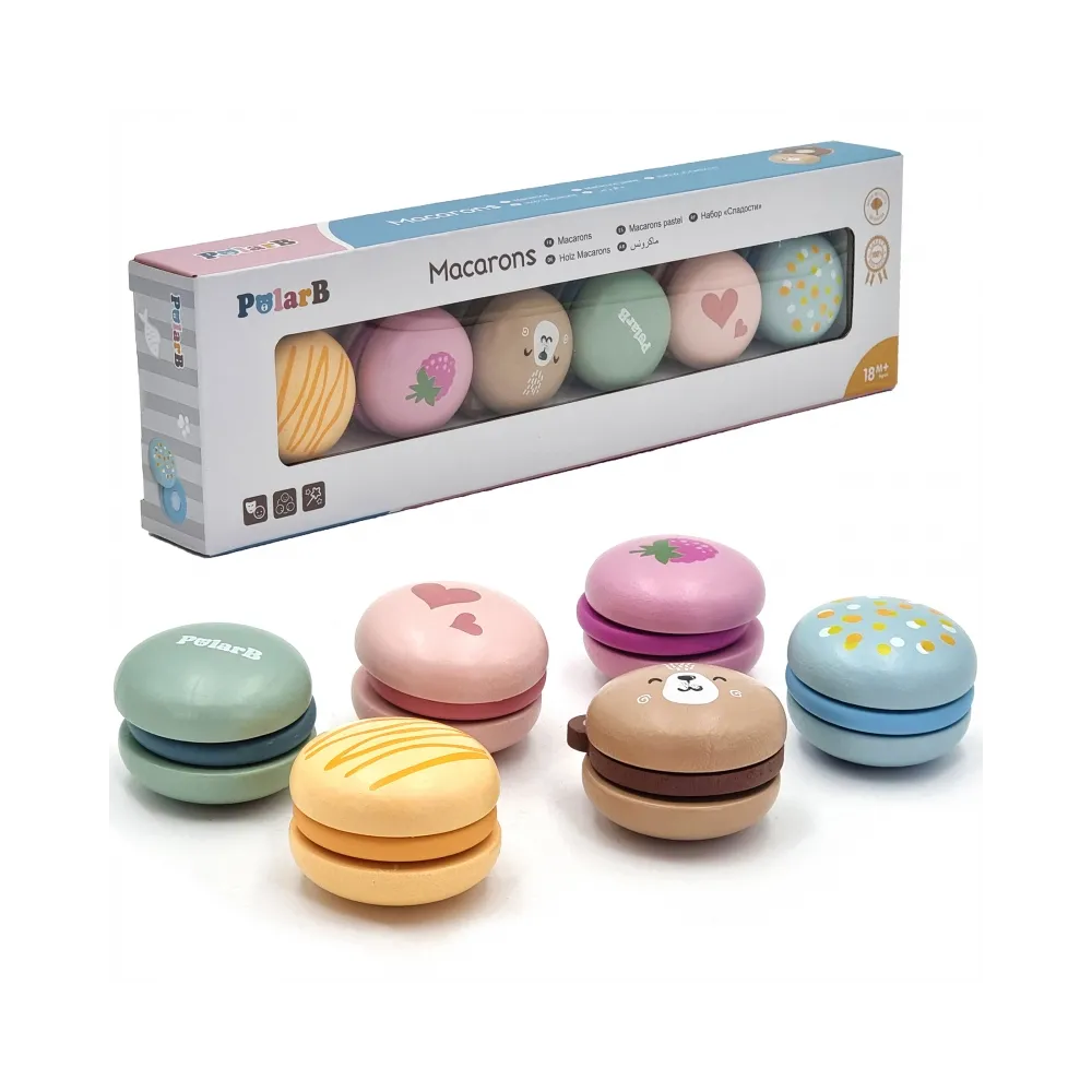 VIGA PolarB Drewniane Ciastka Ciasteczka Cukiernia Zestaw Makaroników