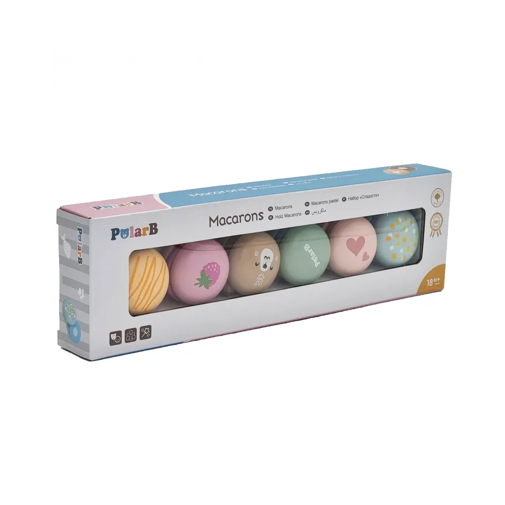 VIGA PolarB Drewniane Ciastka Ciasteczka Cukiernia Zestaw Makaroników