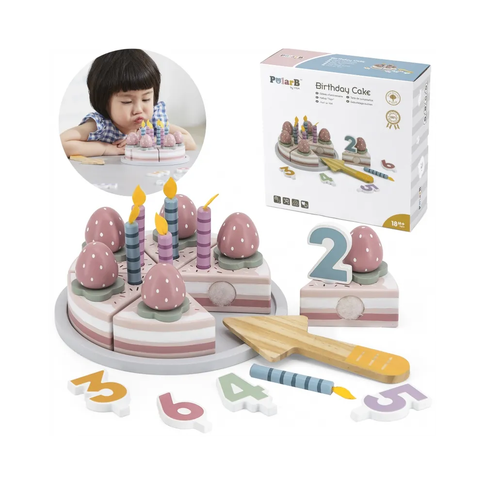 VIGA PolarB Drewniane Ciasto Tort Urodzinowy do Krojenia