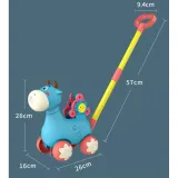 WOOPIE Pchacz Krówka do Pchania z Dźwiękiem i Bańkami Mydlanymi Niebieska